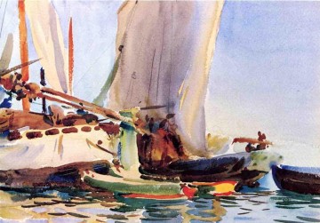Dockscape Painting - Giudecca boat John Singer Sargent